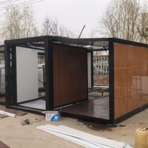 Double wing expandable container house 4 bedroom one living room house for big teams