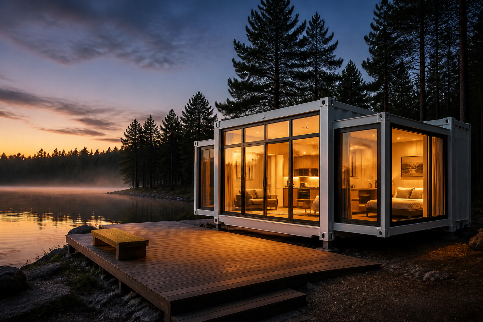 Assemblage de conteneurs extensibles, maisons modulaires, hôtels, maisons préfabriquées, « sheds », « casas prefabricadas », conteneurs d'expédition, Easy 3 Maison modulaire en kit